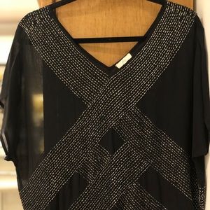 Joie silk sheer blouse with beading